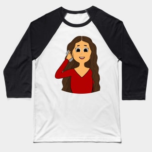 Chatty Character Illustration Baseball T-Shirt